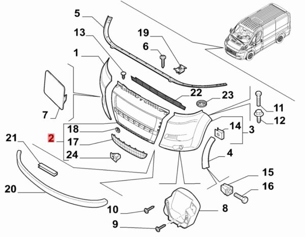 Бампер передний  Citroen  Jumper 2006-2014  центральная часть  Тайвань (TW) — изображение 2
