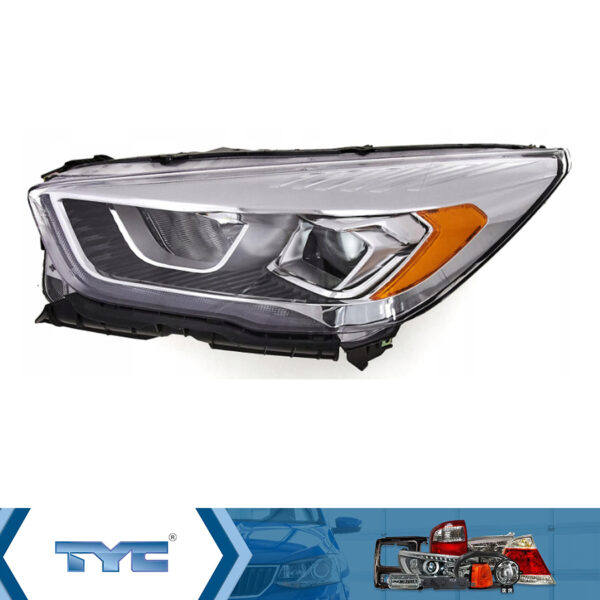 Фара правая  Ford  Kuga 2013-2019  рестайлинг, механическая регулировка, черный отражатель, без LED  Тайвань (TYC)