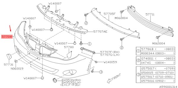 Бампер передний  Subaru  Impreza 2007-2011    Тайвань (TW) — изображение 2