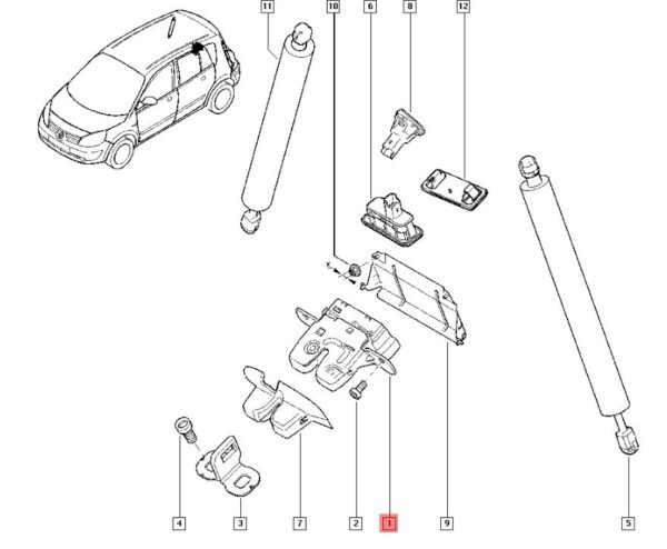 Замок багажника  Renault  Scenic 2003-2009    Польша (POLCAR) — изображение 4