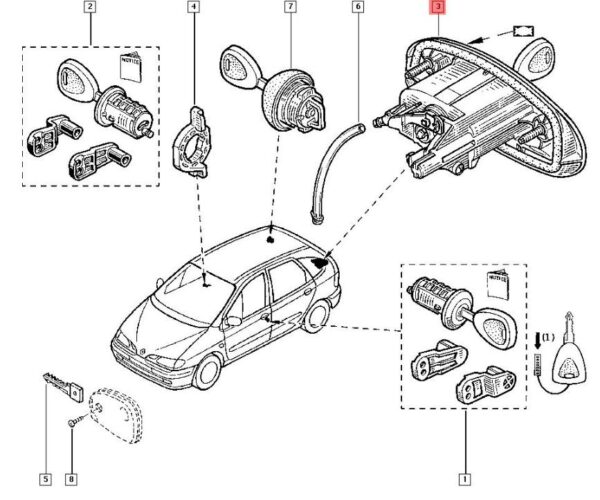 Замок багажника  Renault  Scenic 1996-2003    Польша (POLCAR) — изображение 3