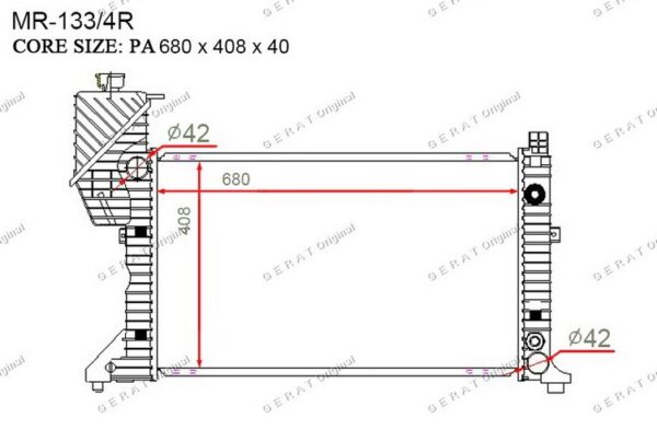 Основной радиатор  Mercedes  Sprinter 1995-2006  БЕНЗИН, моторы 2.2-2.9, механическая коробка передач, гарантия, помощь в установке на нашем СТО  Тайвань (TW) — изображение 2